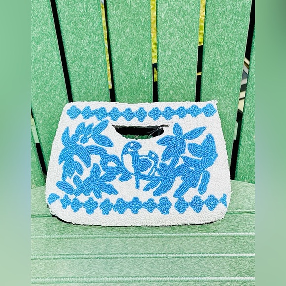 Viral TJMaxx/Marshalls Beaded Bag 🌊 Sincerely Jules Blue Beaded Clutch – NWT! - Picture 3 of 7